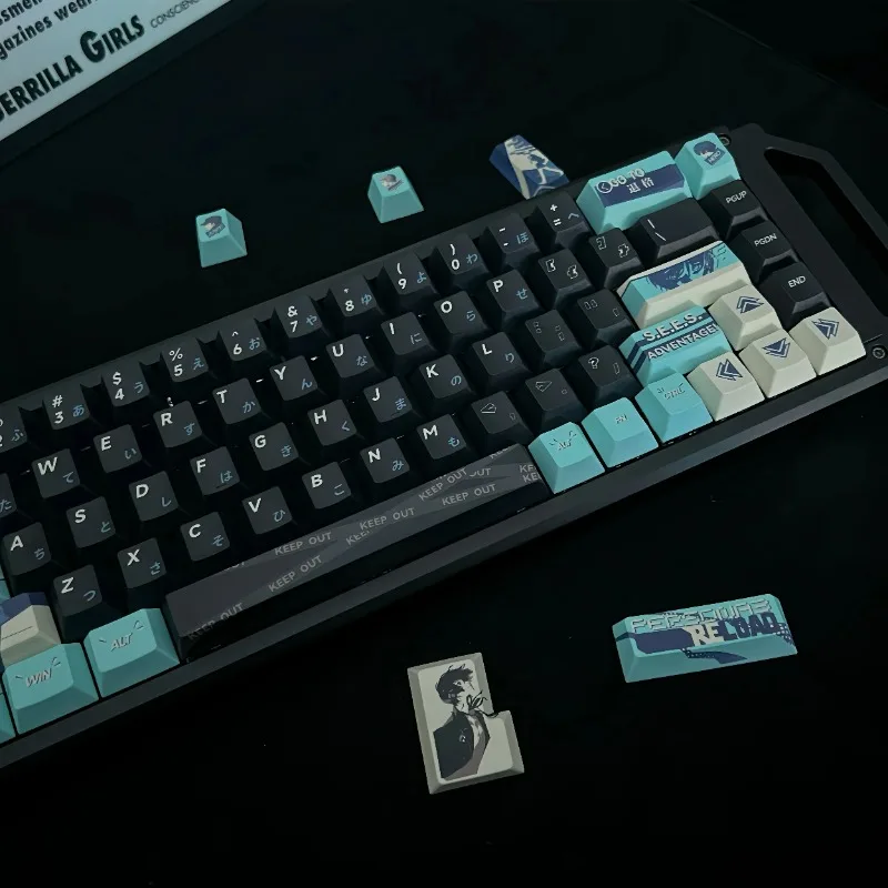 

Колпачки для клавиш Persona 3, полный набор, PBT, термокраска, сублимационный вишневый профиль, игровые колпачки для клавиш в стиле аниме для механической клавиатуры