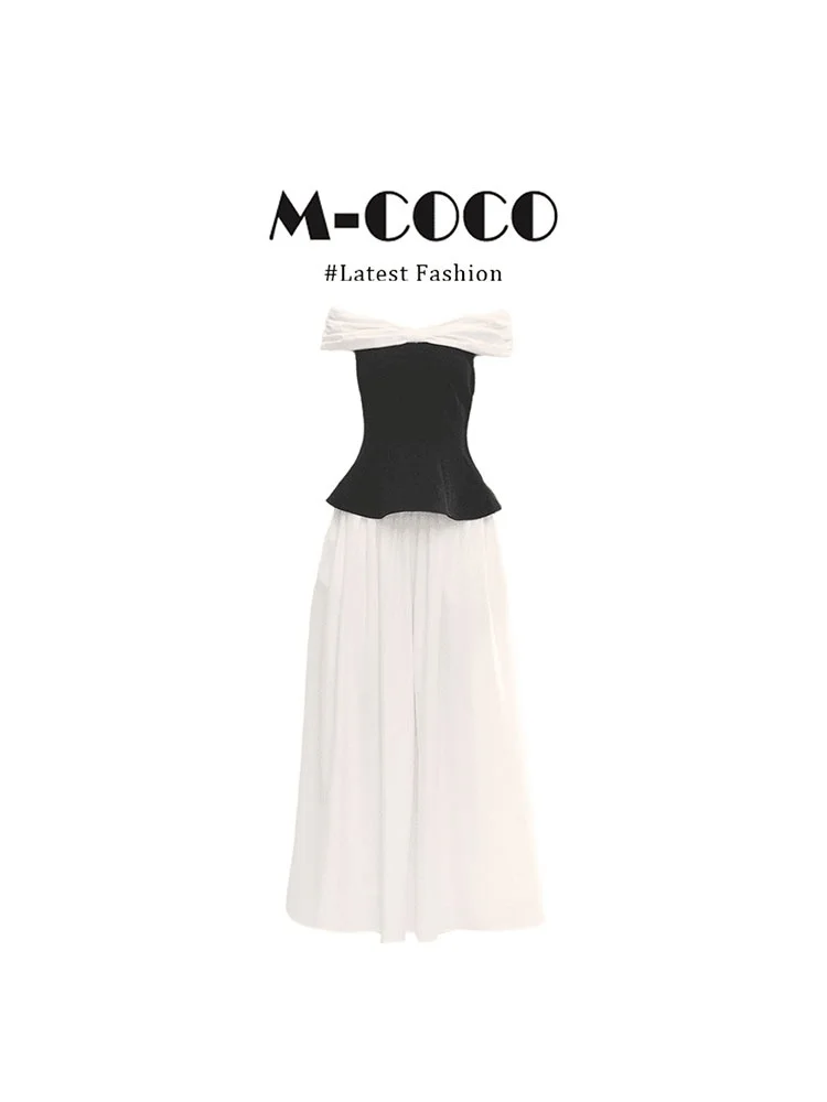 

Elegant Lady Beautiful Set Women's Waist-Cinching Slim Design Top High Waist A-line Skirt Set Casual Summer Fashion