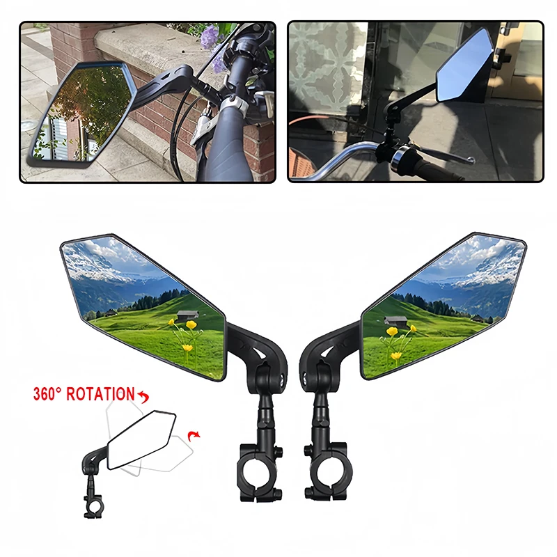 NEW Bicycle Rear View Mirror Bike Cycling Clear Wide Range Back Sight Rearview Reflector Adjustable Handlebar Left Right Mirror