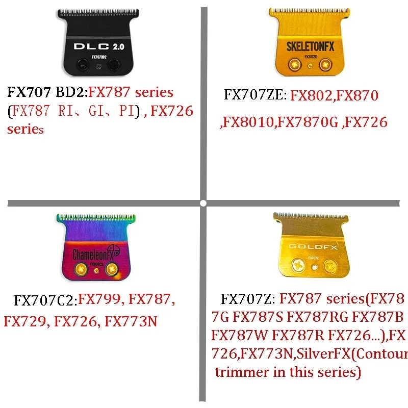 Professional Replacement BaB Blade FX707Z Blade FX797 FX787 FX726 Hair Trimmer Colorful Blade Carbon Steel Cutter Head