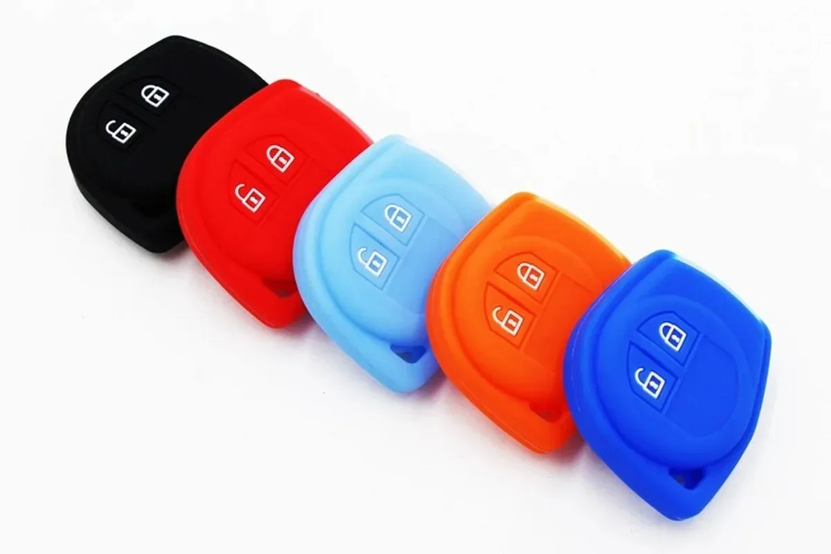 Silicon Car Key Cover for SUZUKI Window Grand Liana Cap SX4 Swift Vitara Key Case Keychain Alarm