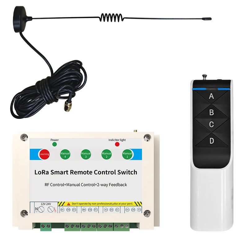 

Lora Long Distance Two-Way Transmission Smart Remote Control Switch 2-Way Feedback Wireless Pump Controller with Rolling Code