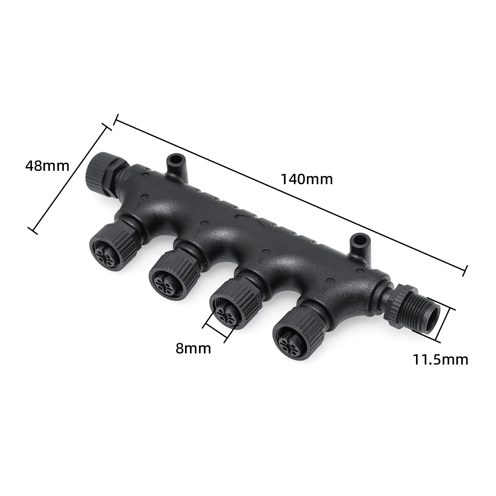 Waterproof NMEA 2000 N2K 4 Ports Tee Connector T plug connectors Tee Connector M12 5 Pin For Boat Accessories