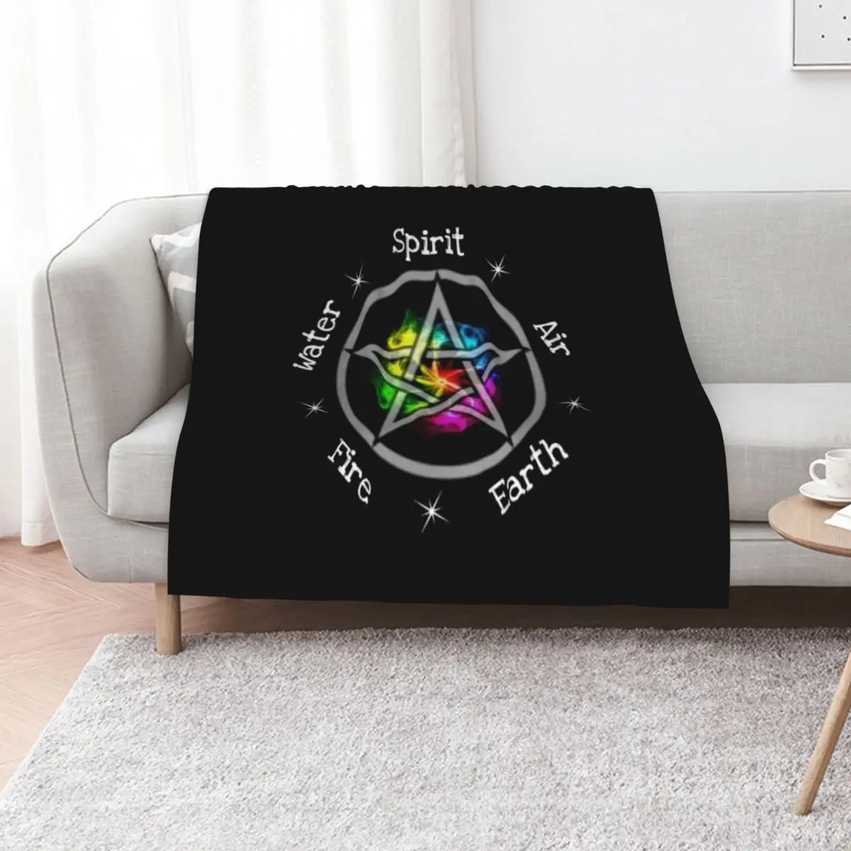 Pagan Wicca Elemental pentagram Throw Blanket Quilt Decoratives Luxury Sofa Quilt heavy to sleep Blankets