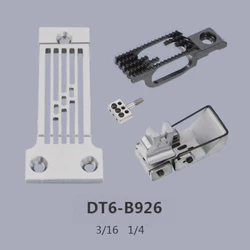 JUKI DT6-B926 MS-926 B927-3N Gauge Set 3-Needle Double Chainstitch Crank Arm Needle PlateFeed-Dog Presser Foot Needle Clamp Kit