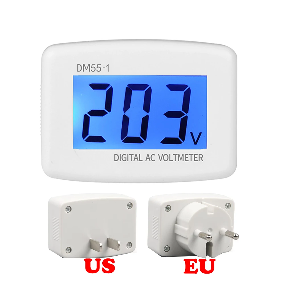 AC 110V 220V Digital Voltmeter EU US Plug Volt Meter Socket Voltage Tester LCD Display Voltage Meter Wall Voltage Meter 80-300V