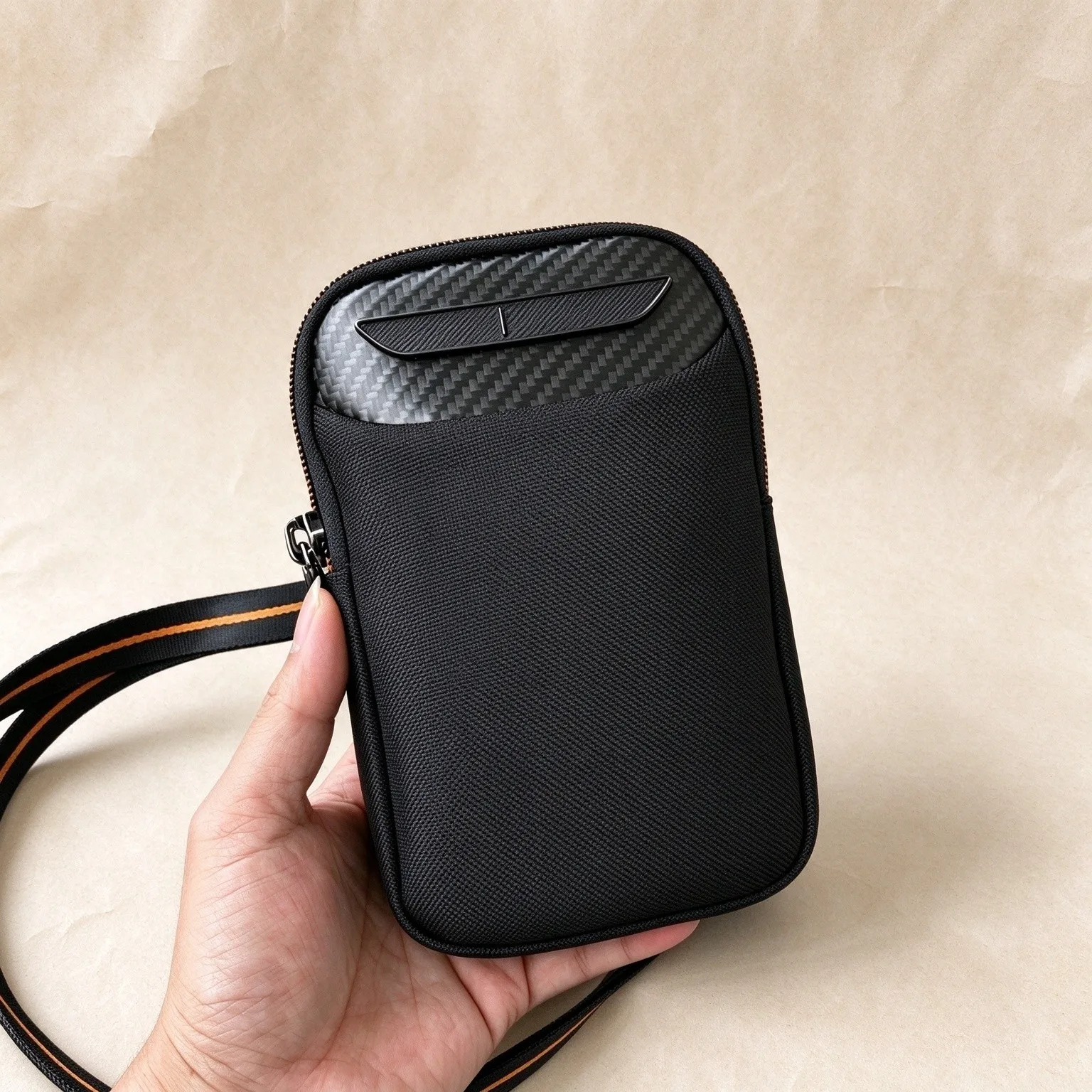 New Wear Resistant Ballistic Nylon Crossbody Bag, Men's Lightweight Multi-functional Travel Shoulder Phone Bag