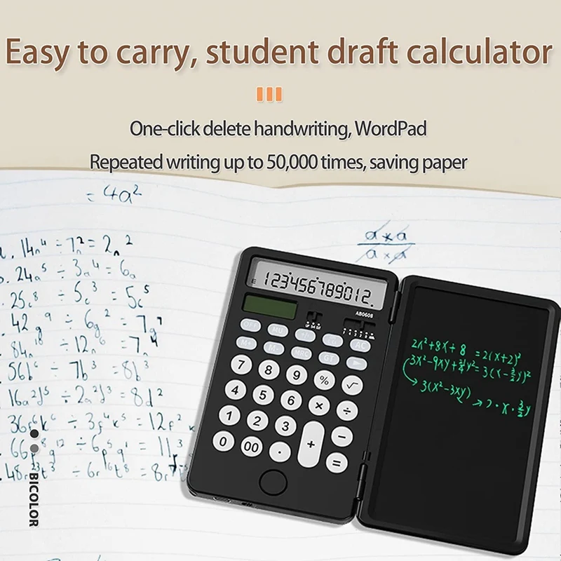 12 Digit Display Office Desk Calcultors With Erasable Writing Table, Suitable For Office, School And Business Use-AC37