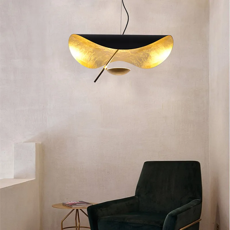 

Ltalian Creative Lotus Leaf Art LED Pendant Lamp Restaurant Bedroom Clothing Store Living Room Chandelier Indoor Lighting