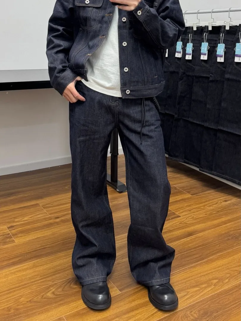 

American High Street Retro Denim Original Jeans Men's Cleanfit Trendy Loose Straight Casual Slimming Long Pants