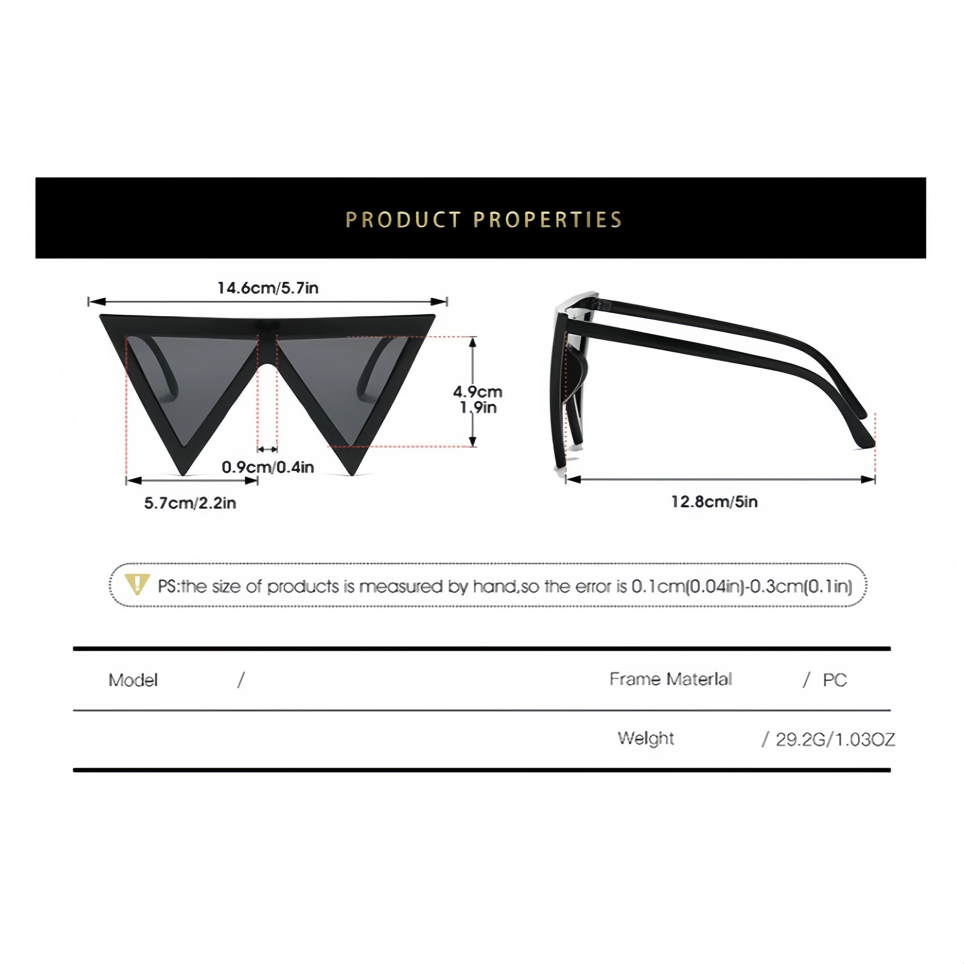 Personalized and Fashionable Triangular-Shaped Sunglasses, European and American Quirky Hip-Hop Runway Decorative Glasses