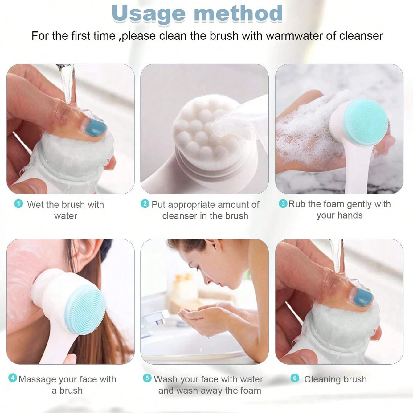 7pcs Home Skincare Set Ice Mask Roller Stainless Steel Gua Sha Board Facial Cleansing Brush Headband Waterproof Toiletry Bag view 2