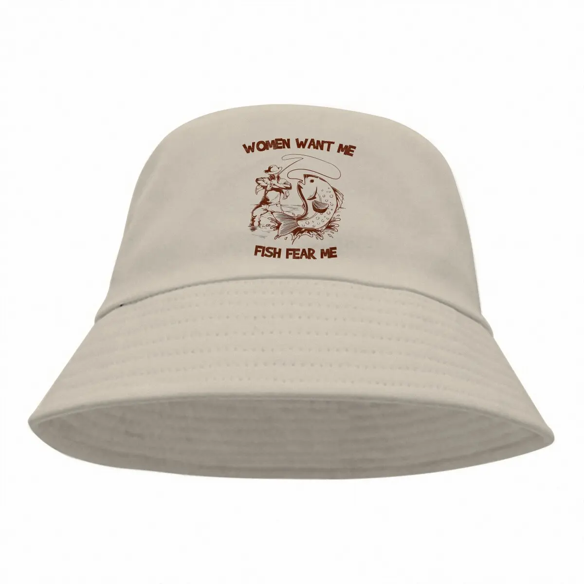 Fishing Bucket Hat Women Want Me Fish Fear Me Men's Women's Fisherman Cap Hip Hop Beach Sun Fishing Hats