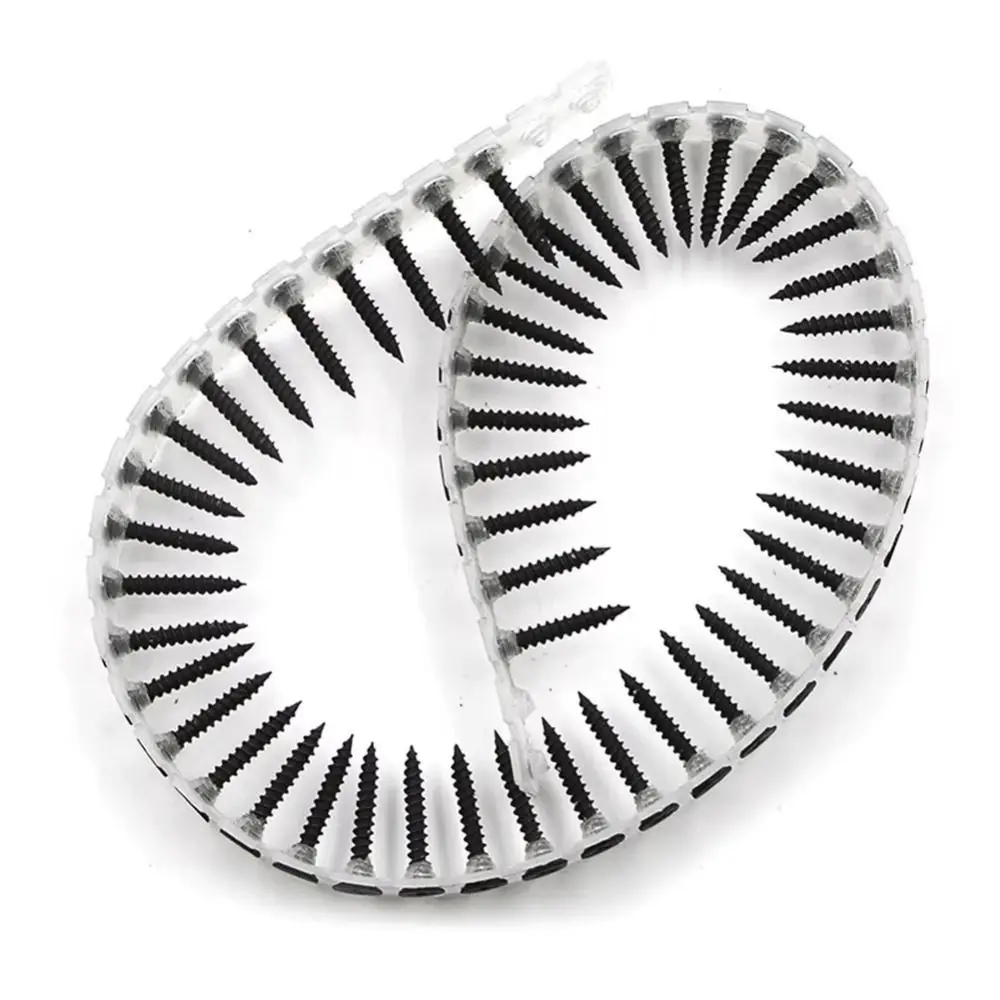 1000Pcs Cross Slot Chain Screws Collated Screws Plastic Strip Self-Tapping Screws Durable DIY Kit Chain Nail Adapter