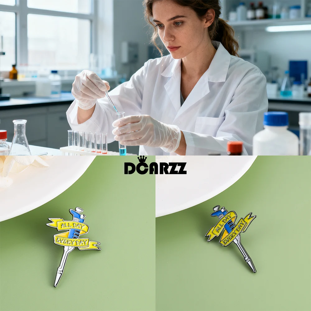 DCARZZ Pipette Enamel Pin Science Lab Theme Jewelry Laboratory Backpack Lapel Badge for Scientist Chemist Gifts