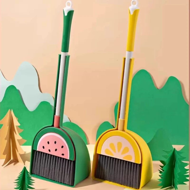 Juego de pala de escoba para niños de 54cm, cepillo de limpieza con forma de Animal de dibujos animados, escoba para niños pequeños, accesorios de limpieza para niños