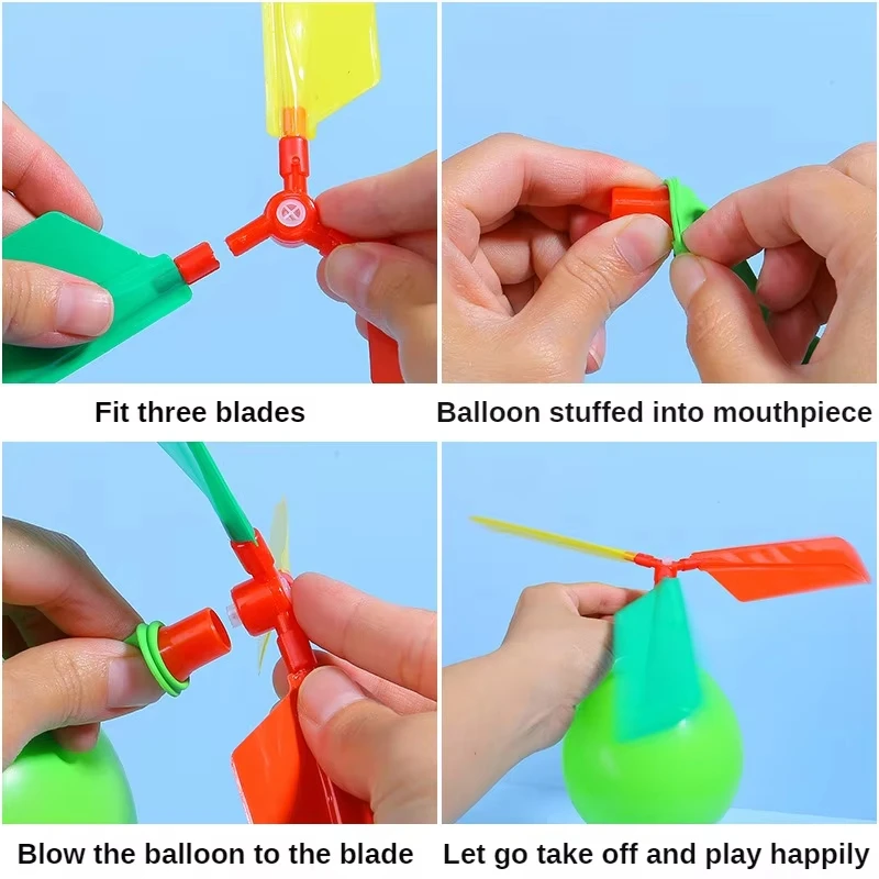 5 pçs hélice balão helicóptero brinquedos das crianças diy balão com apito ao ar livre voando balão festa de aniversário decoração presente