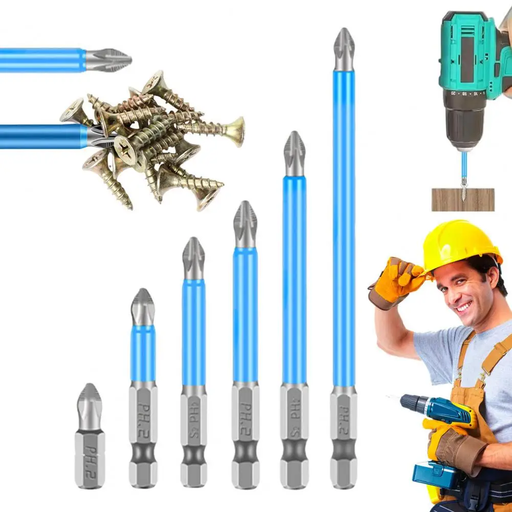 

6Pcs Hex Magnetic Screwdriver Anti-Slip Drill Bit Set 60HRC High Hardness Universal Electric Precision Screwdriver Drill Bits