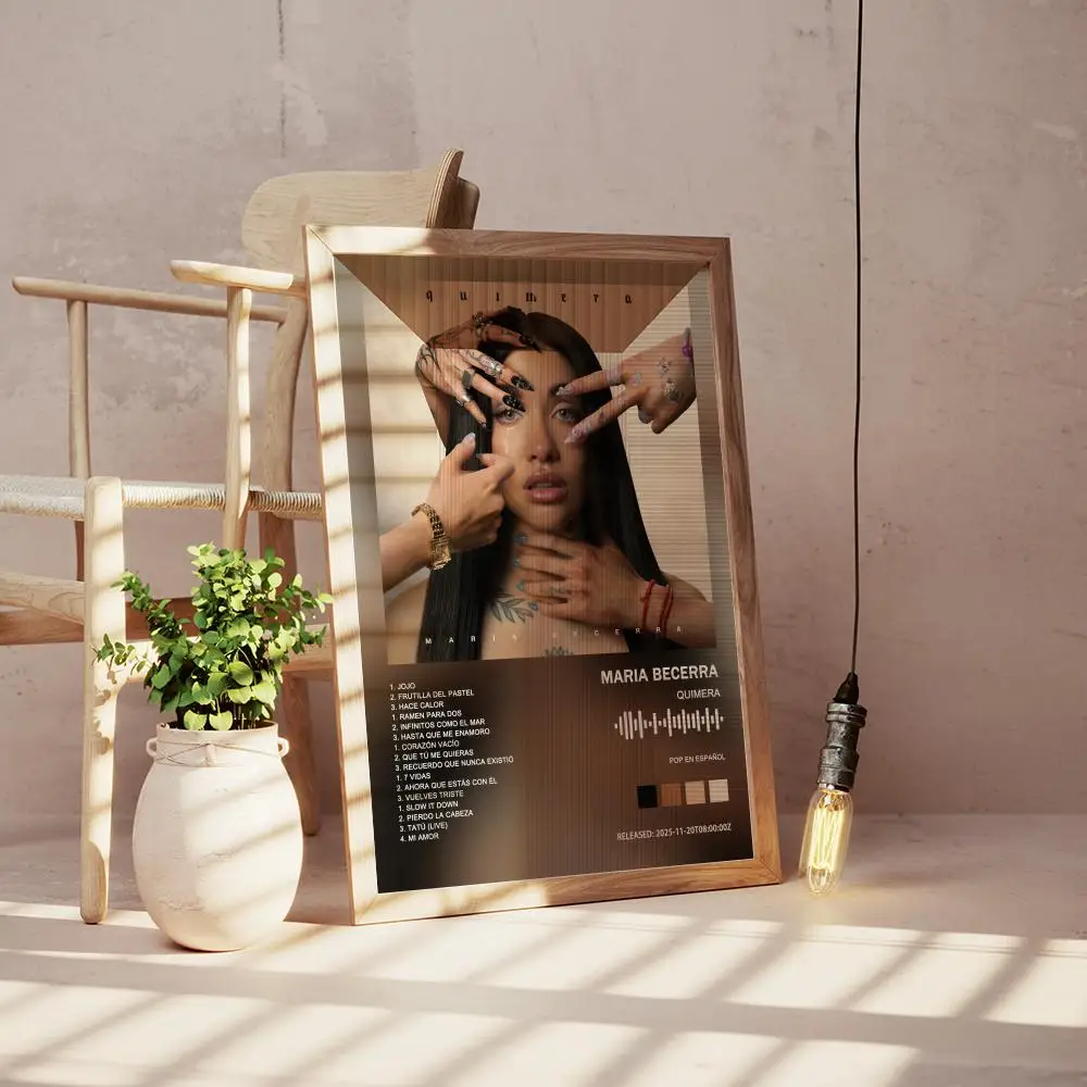 Póster de María Becerra, cubierta de álbum de música de rapero Pop, estampado estético de Hip Hop Rock, arte de pared, decoración de habitación, regalo