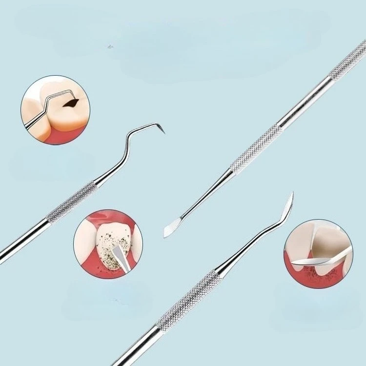 3/4/5/6/7 قطعة أدوات طبيب الأسنان المهنية الفولاذ المقاوم للصدأ الجير مزيل مسواك البلاك مكشطة تنظيف الأسنان عدة طب الأسنان #6