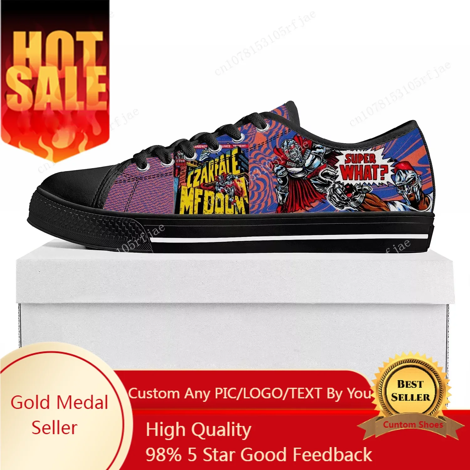 

MF Doom Hip Hop Rapper Low Top Sneakers Mens Womens Teenager Canvas Sneaker Casual Couple Shoes Custom Shoe Black