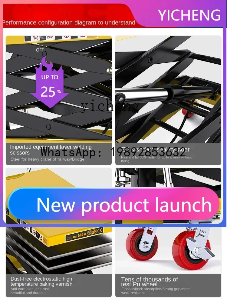 

Manual Hydraulic Lifting Flat Wagon Mobile Small Lifting Machine Scissor Trolley