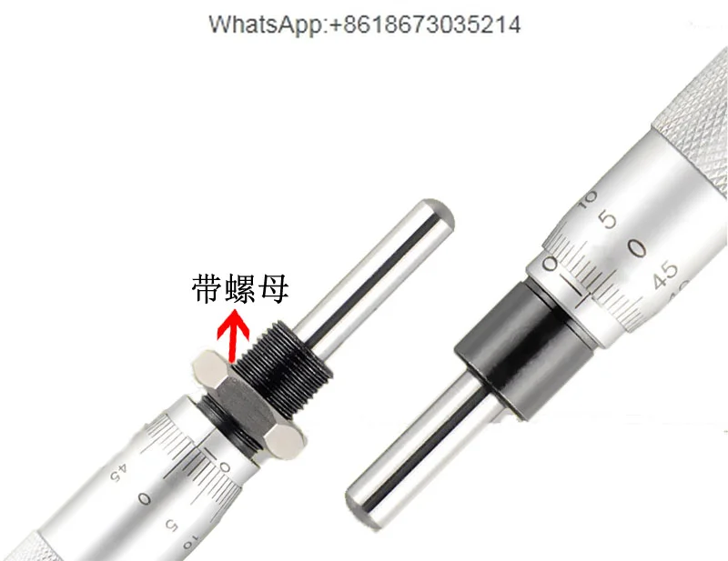 Micrometer, differential head, micrometer head 0-13mm flat head, round head optional