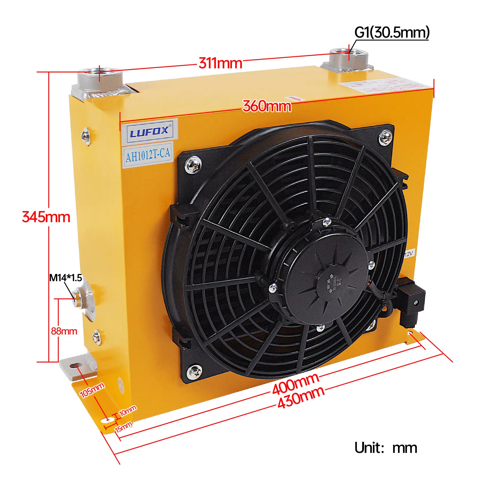 AH1012T-CA 100L/Menit Aliran Radiator Minyak Pendingin Penukar Panas Radiator Minyak Pendingin Piring Pin Penukar Panas untuk Sistem Hidrolik