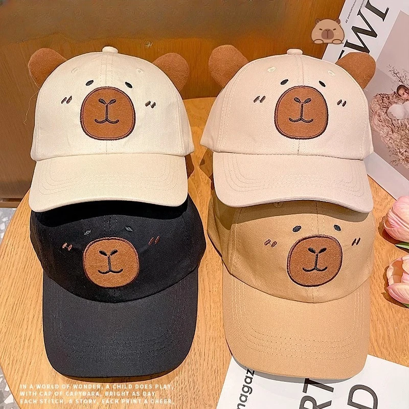 Nowa kreskówkowa urocza czapka bejsbolówka Kapibala wiosenno-jesienna cienka modna uniwersalna czapka bejsbolówka chroniąca przed słońcem dla chłopca niemowlaka