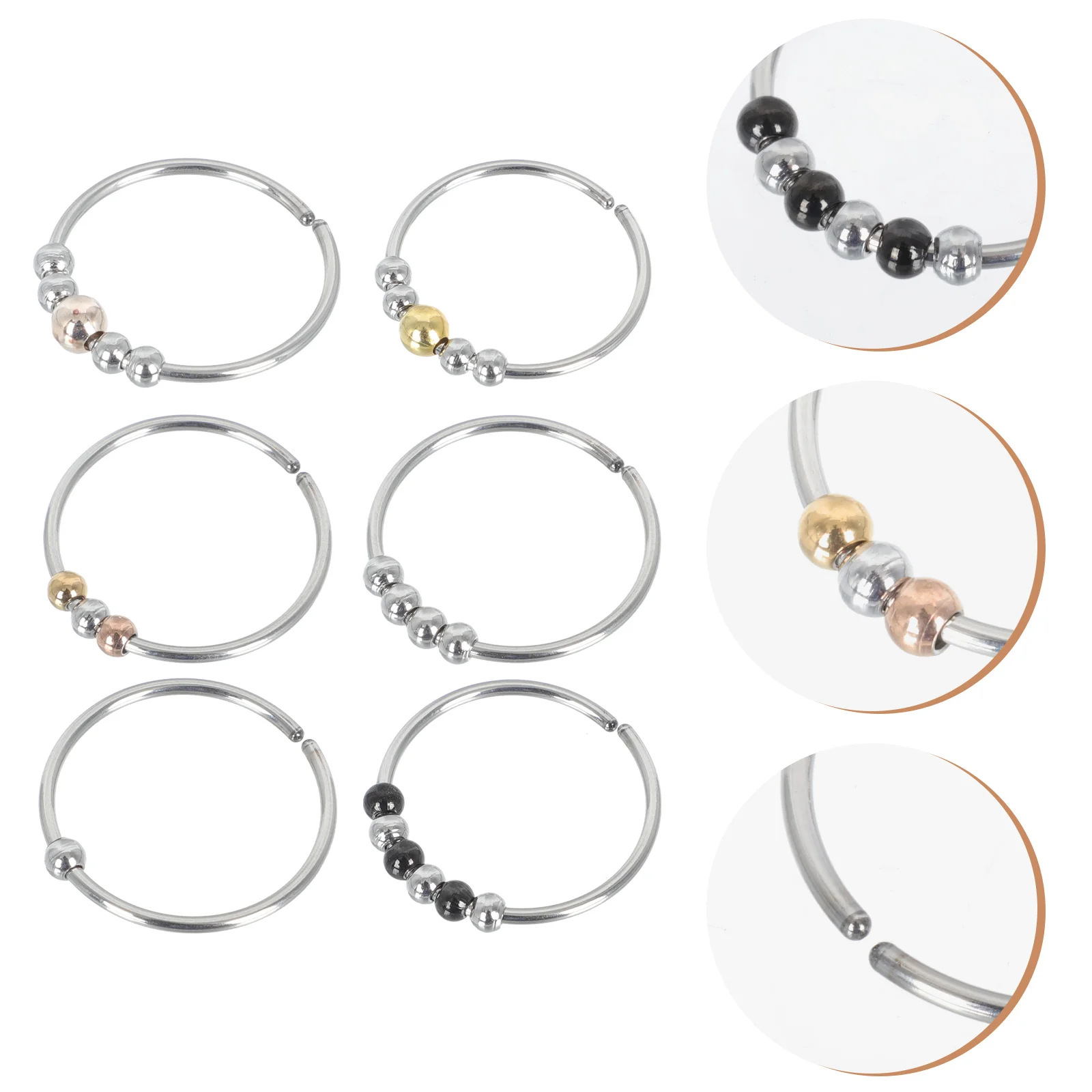 Pressure Ring Beads Finger Rings Relief Fidget Depression Reduce Ease Anxiety with Creative Adjustable