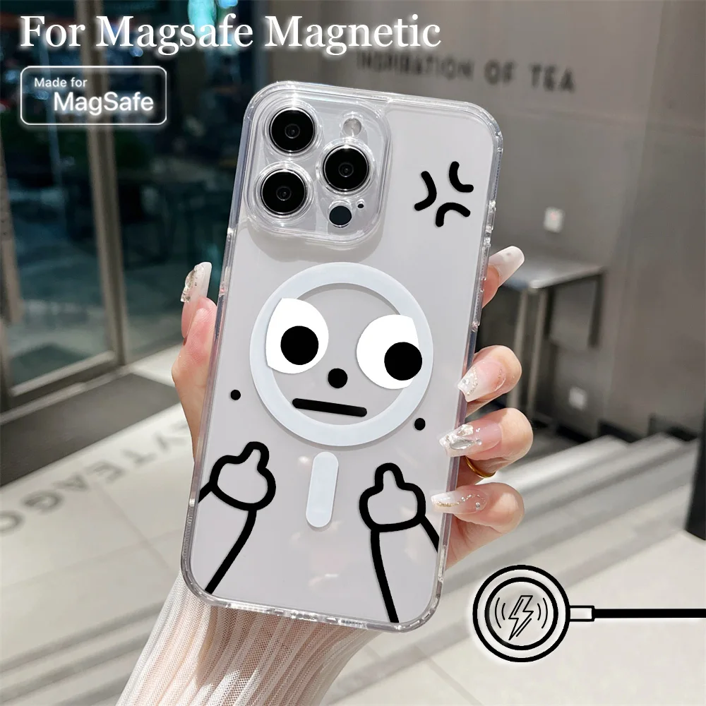 Cute funny Faces Grimace Magsafe Magnetic Phone Case for Samsung Galaxy S25 S24 S23 S22 S21 S20 FE Plus Ultra 5G Soft Tpu Cover
