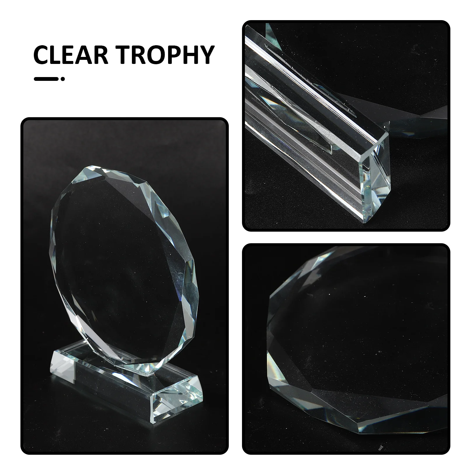 

Crystal Trophy Decor Delicate Prize Trophy for Adult Awards Ceremony Home Decoration Transparent Desktop Ornament