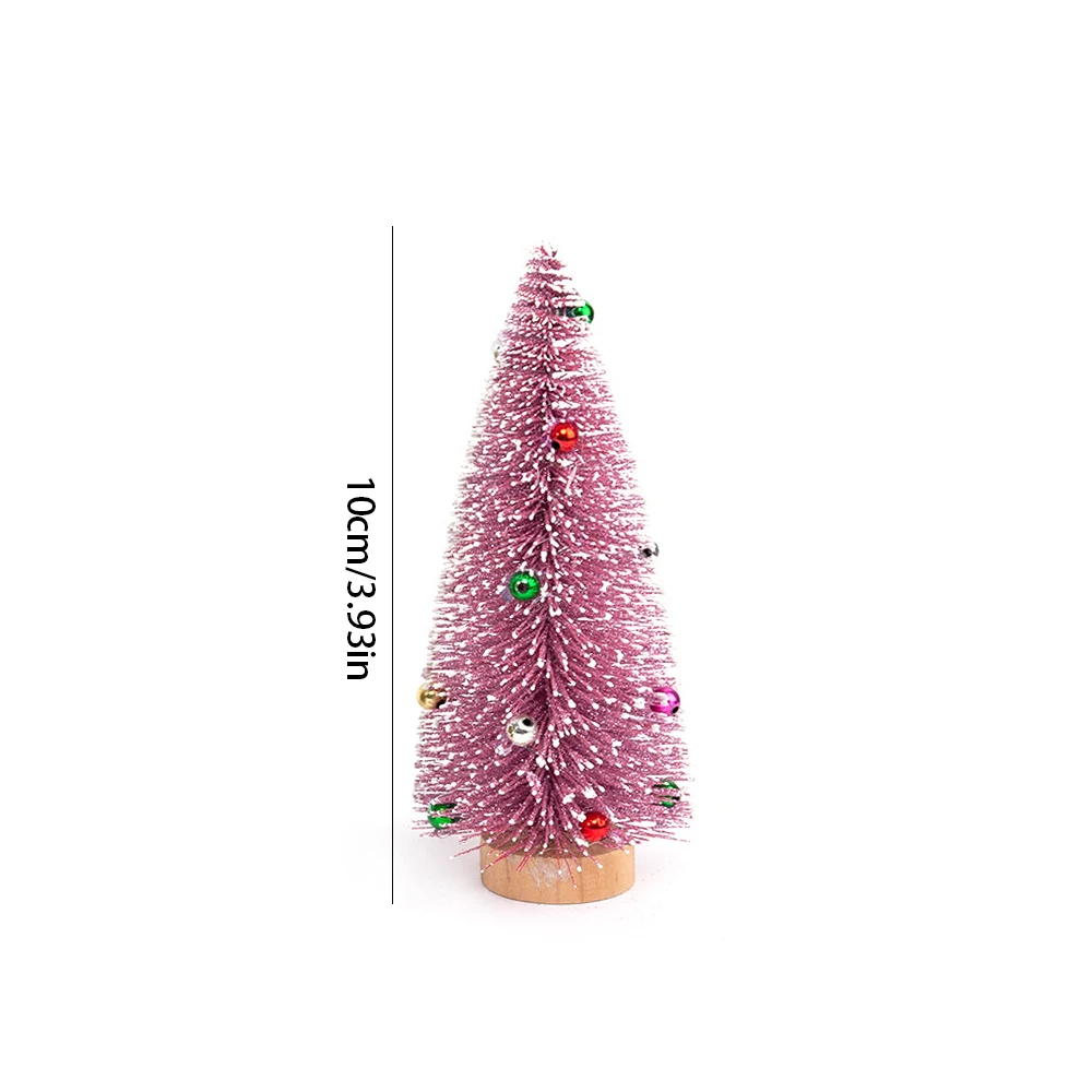1Pc Mini Christmas Tree Cedar Tree Snowflake Pine Needle Tree Doll House Festival Tabletop Miniature Snow Decor