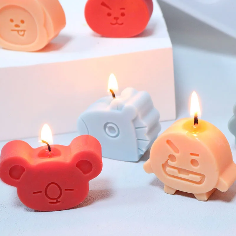 6 Cells Animal Shape Silicone Candle Mould Chocolate Pastry Cake Decorating Tool Scented Candle Mould Candle Making Supplies