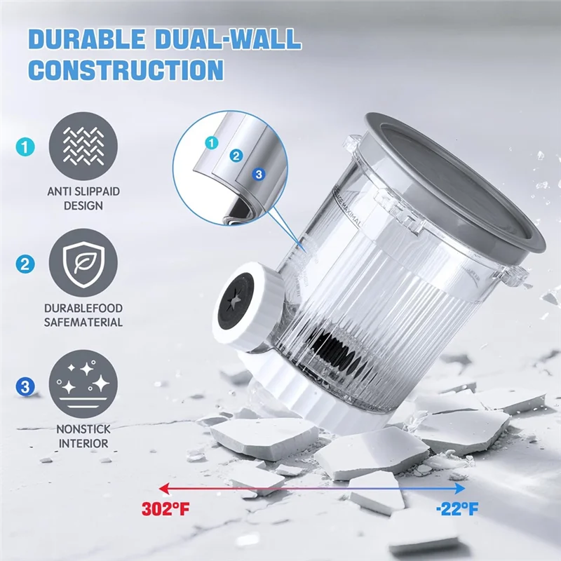 

B58B-For Ninja NC701 NC700 Series Compatible 4PCS Ice Cream Pints& Lids With Spoon Set- Swirl Creami Ice Cream Maker 16 Oz Conta