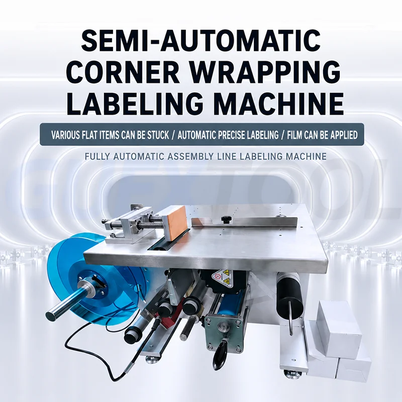 Transparent Round Label Sealing Labeling Machine Semi Automatic Label Applicator Bottles Boxes Packaging Corner Labeling Machine