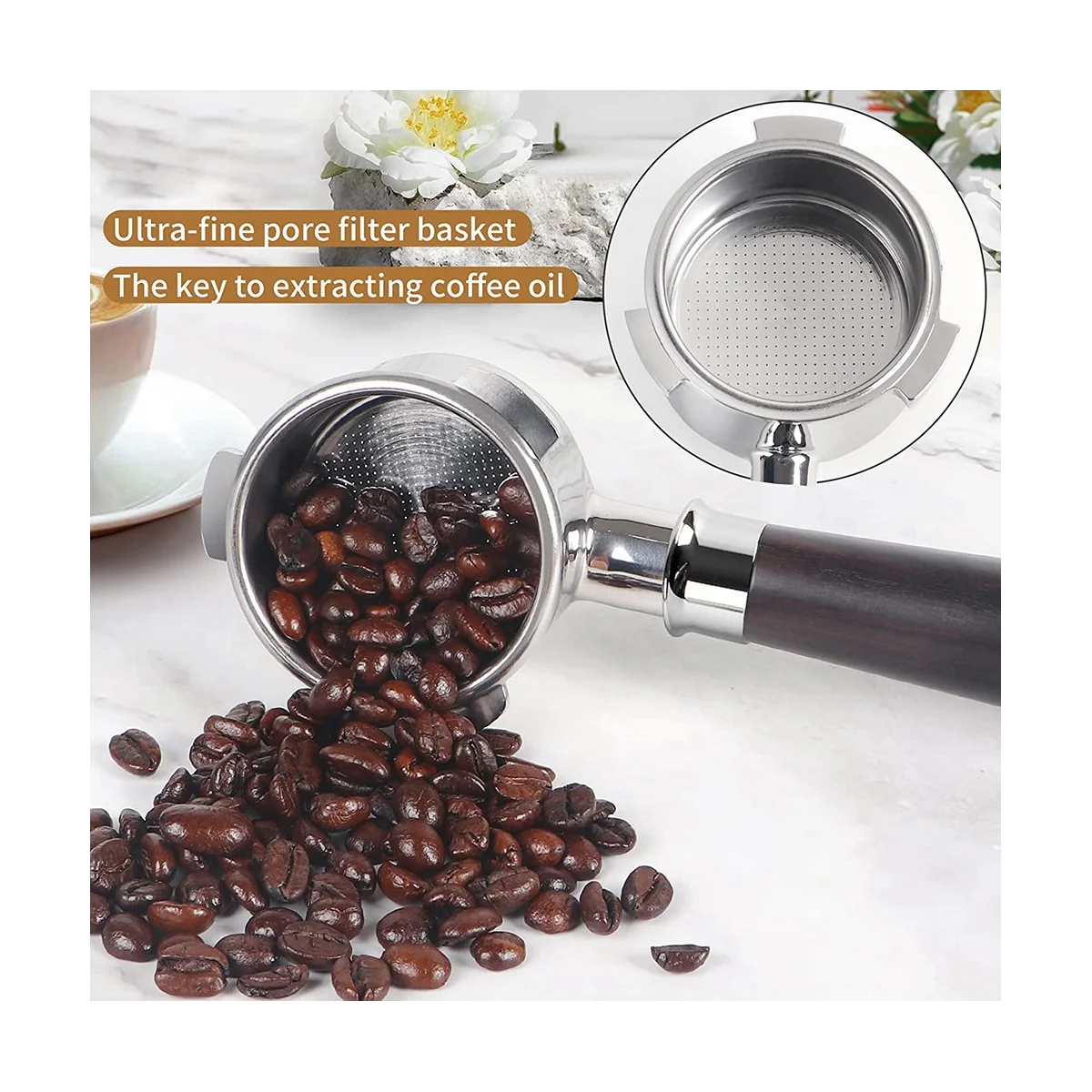 

Портафильтр 51 мм, 3 ушка, нержавеющая сталь, бездонный портафильтр 51 мм с деревянной ручкой и корзиной для фильтра-HIM