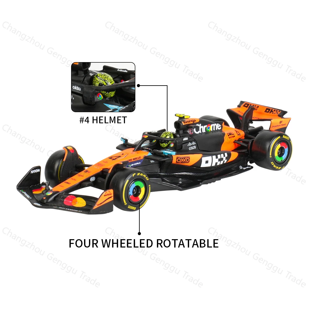 Bburago 1:43 صندوق أكريليك 2025 ماكلارين MCL39 F1 صيغة سباق السيارات محاكاة ثابتة دييكاست سبيكة نموذج سيارة #5