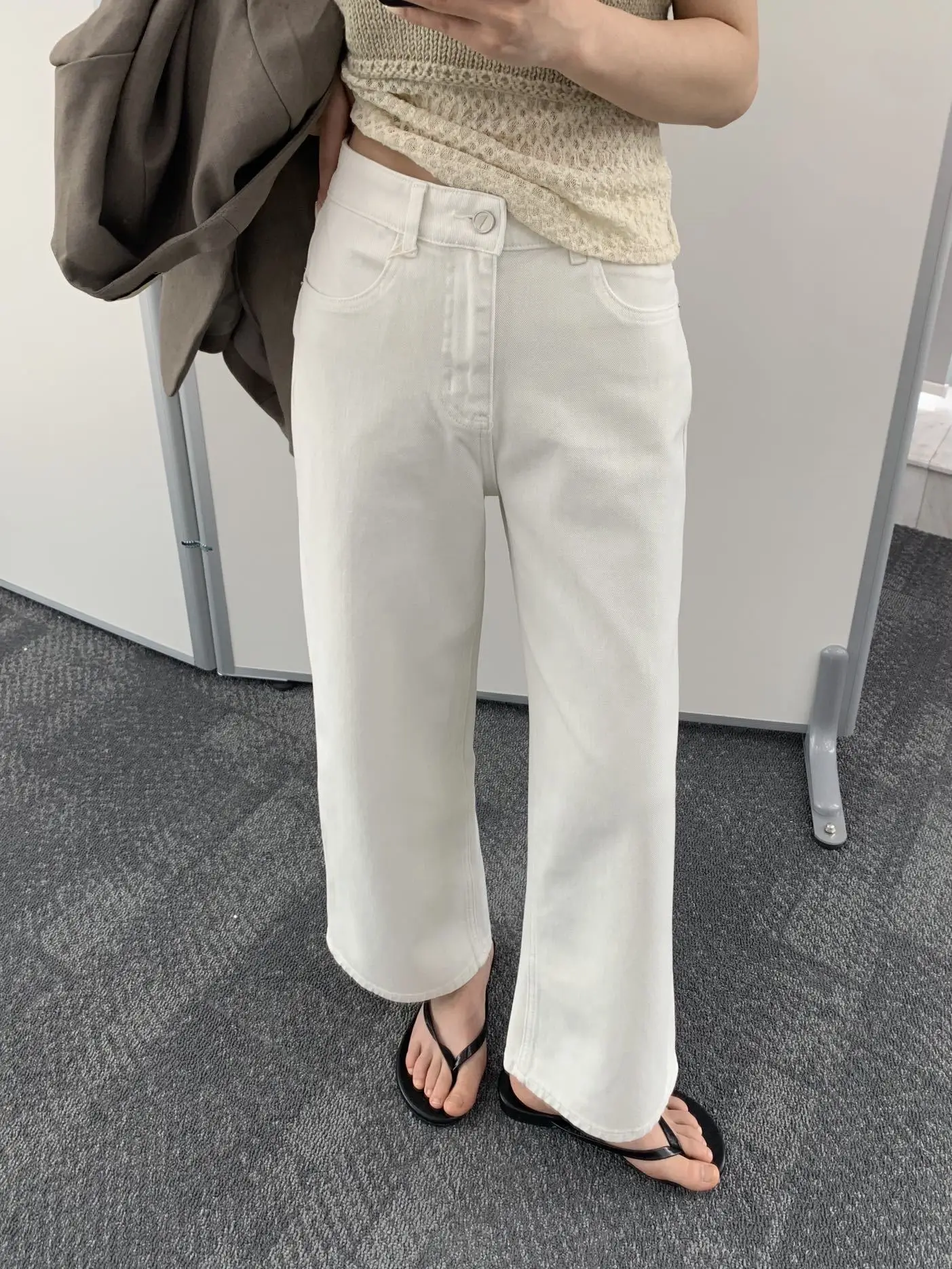 

LilianGM Korean Style High Waist Straight Leg Wide Leg Pants Casual Trousers Women's Simple Fashion Spring Summer Autumn