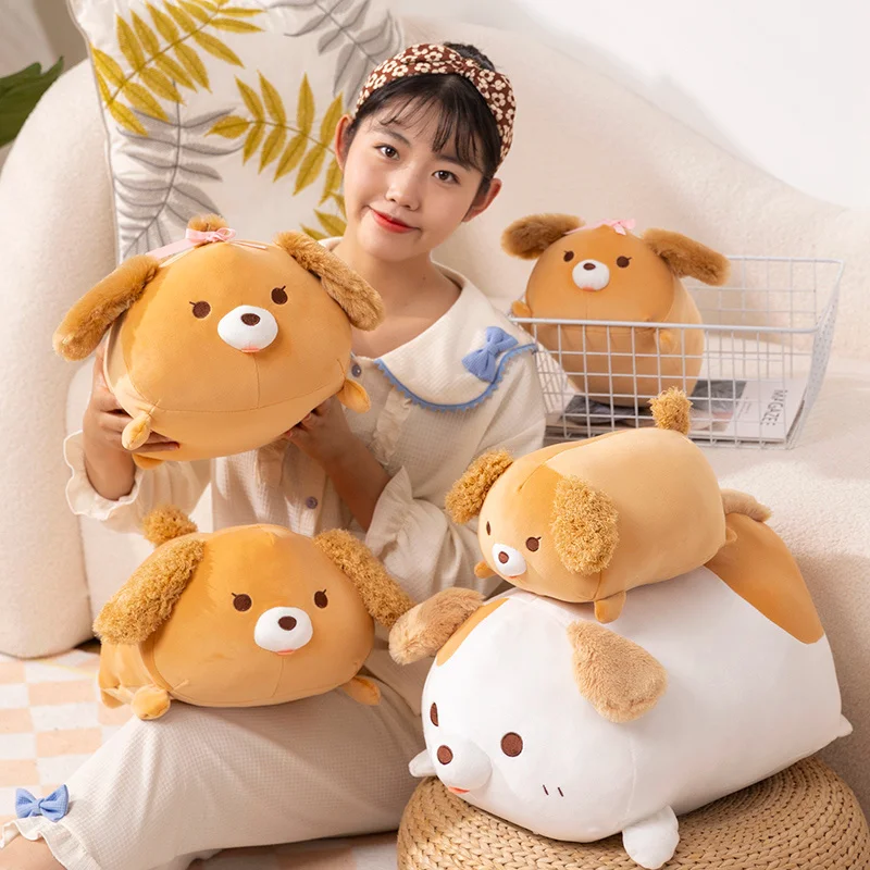 Cão Gordo Bonito Travesseiro Do Sono De Pelúcia De Pelúcia De Cachorro Branco Marrom Brinquedo De Pelúcia, Kawaii Animal Realista, Boneca Do Cão Corgi, Presente Dos Miúdos, 30 cm, 40 cm, 50cm