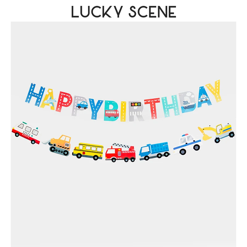 恐竜の車のコスモスの花の旗,誕生日の装飾,幼稚園の吊り下げ装飾,s01620