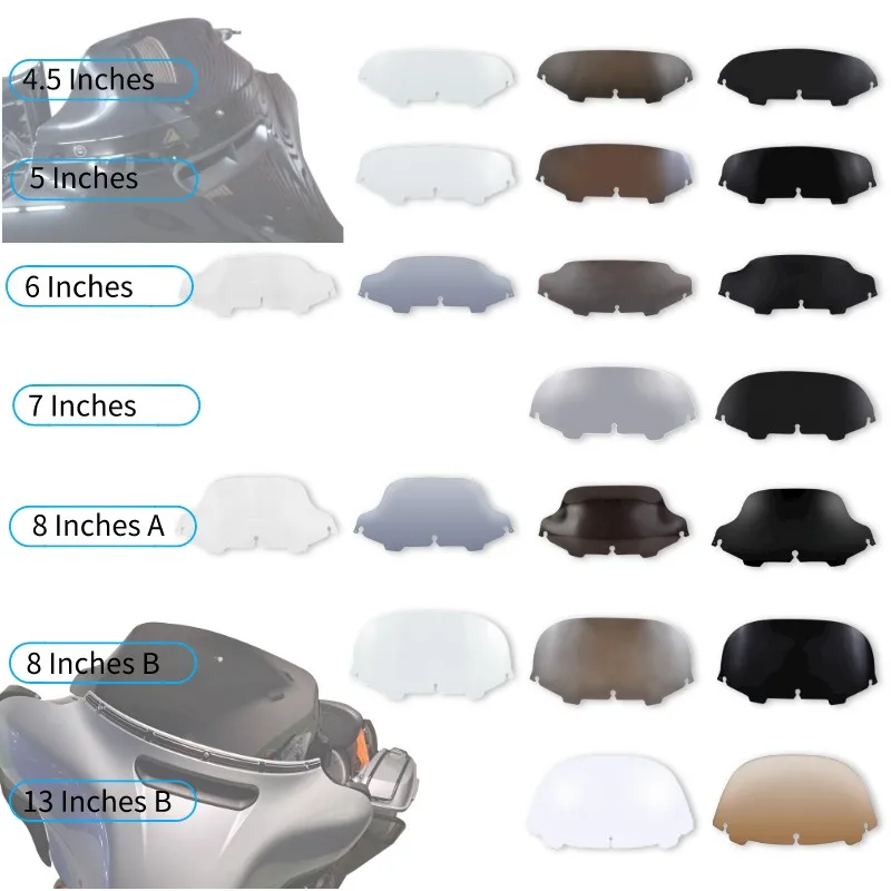 Motorcycle Wave Windshield Windscreen Fairing Wind Deflector For Harley Touring Electra Glide Street Ultra Classic FLHX 96-13