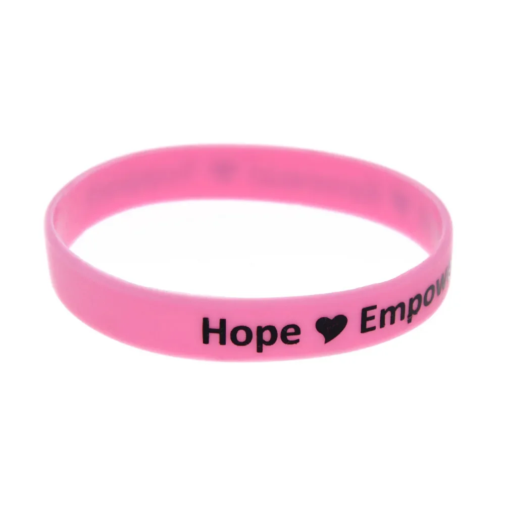 1 PC Hope Empowerment Renewal Support Silicone Wristband Motivational Bracelet Pink