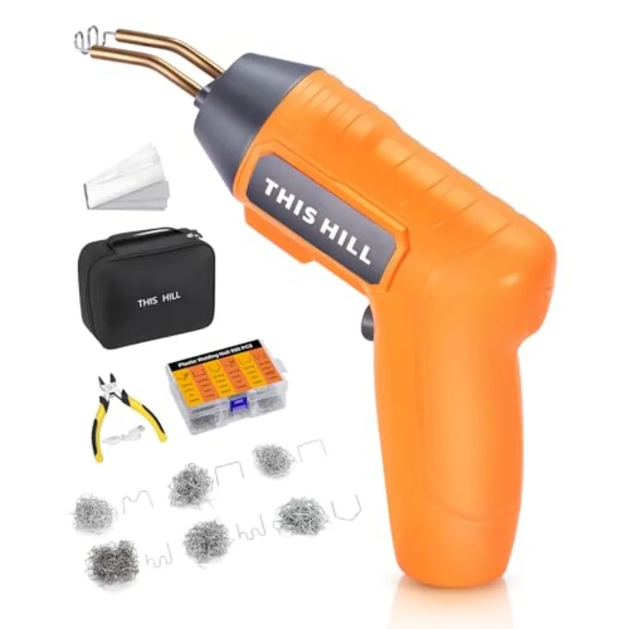 Cordl Plastic Welder, USB Rechargeable Hot Staple Welding Kit with 900Pcs Staples, Built-in LED Light and Storage Bag, Portable