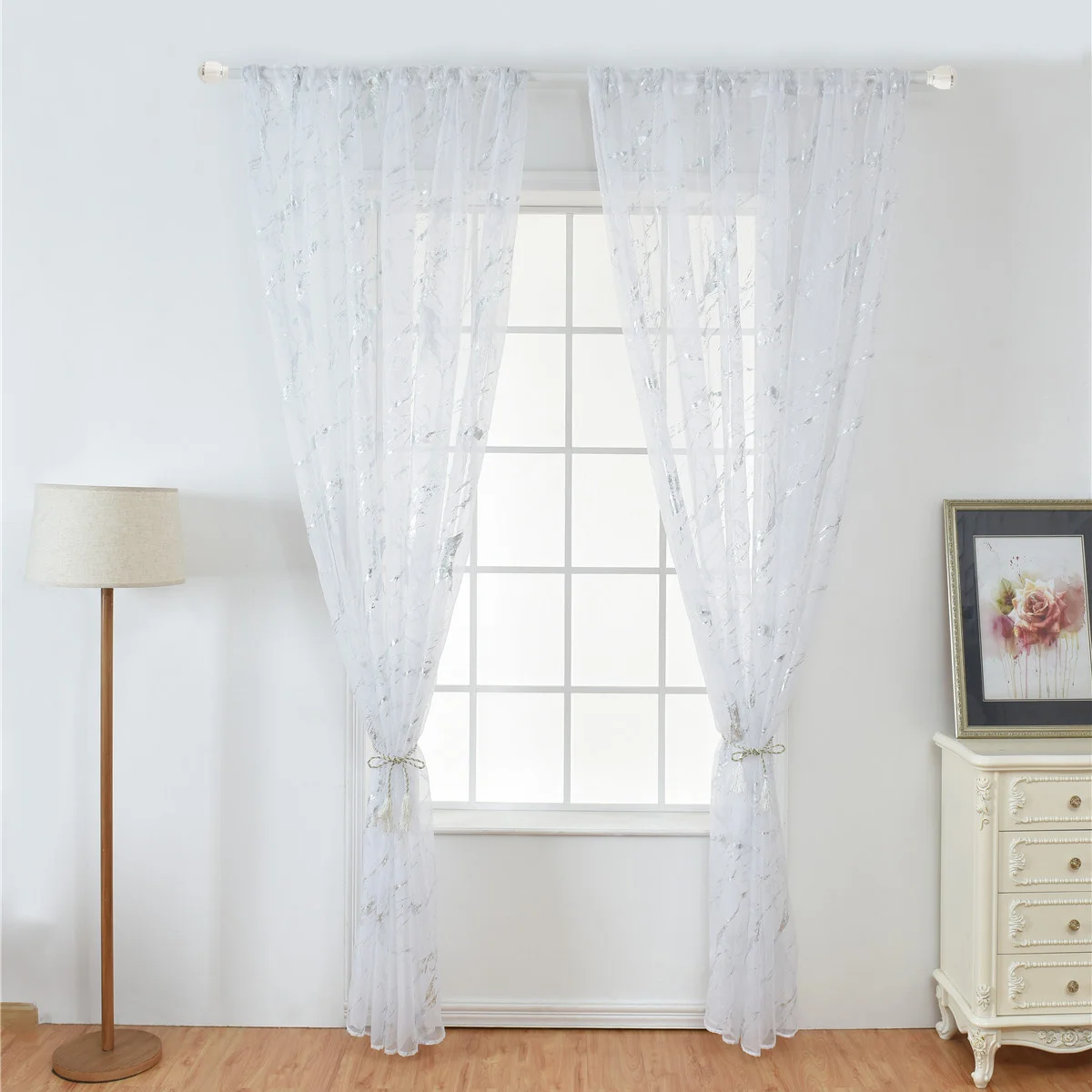 1 قطعة نسيج الرخام شير الستار قسط البرنز الفوال لغرفة المعيشة الحمام غرفة نوم نافذة ديكور نصف التظليل تول #3