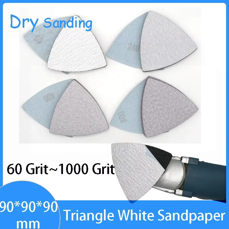 

25 Pcs 90*90*90mm Sanding Sheets Triangle Sandpaper Hook & Loop 60 To 1000 Grits Abrasive Sanding Disc For Wood Metal Sanding
