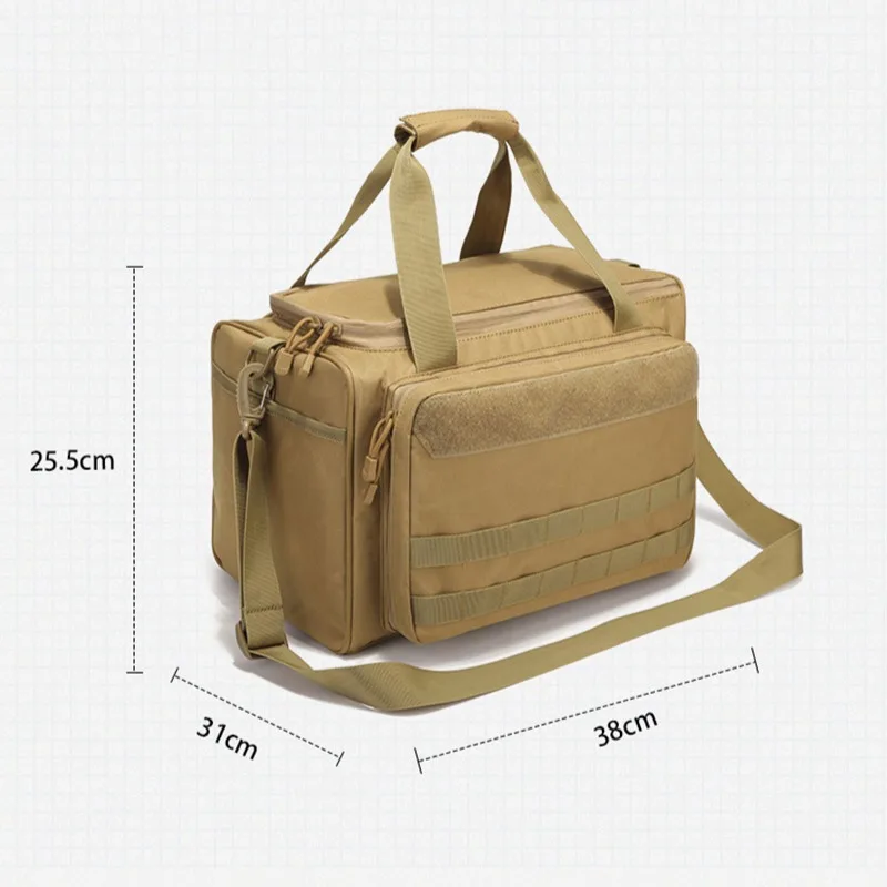 Multifunctional Tactical Range Bag Molle System Waterproof Gun Shooting Pistol Case Pack Hunting Accessories Tools Sling Bag