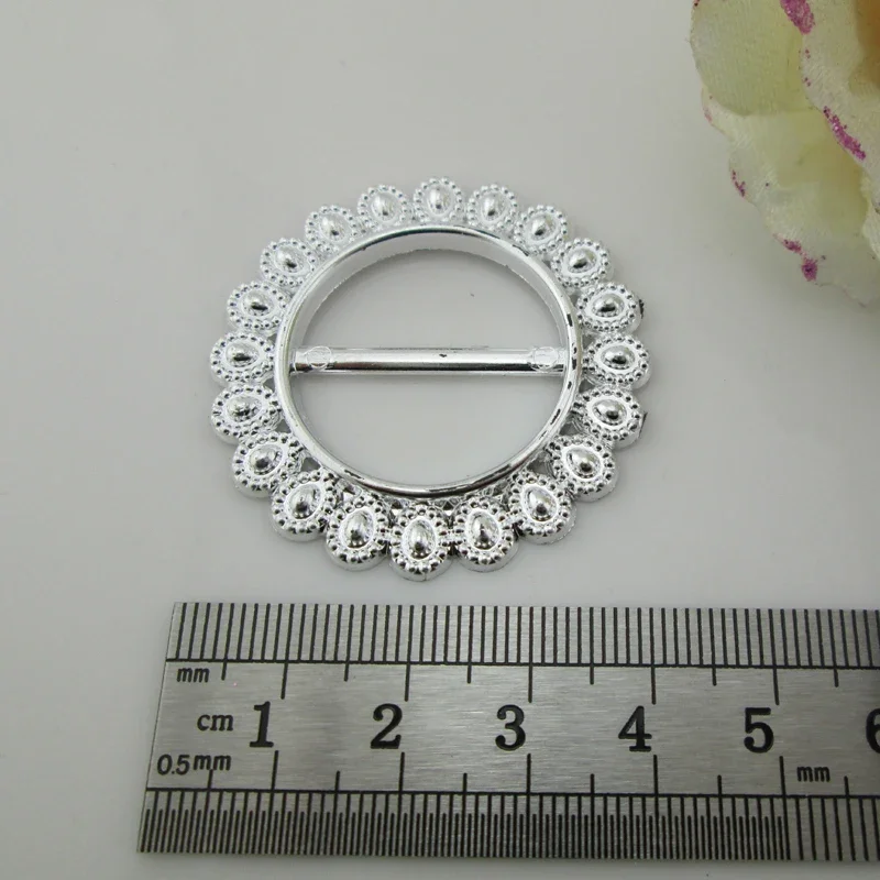 10pcs New Style Round Rhinestone Acrylic Wedding Decorative Buckle 26mm