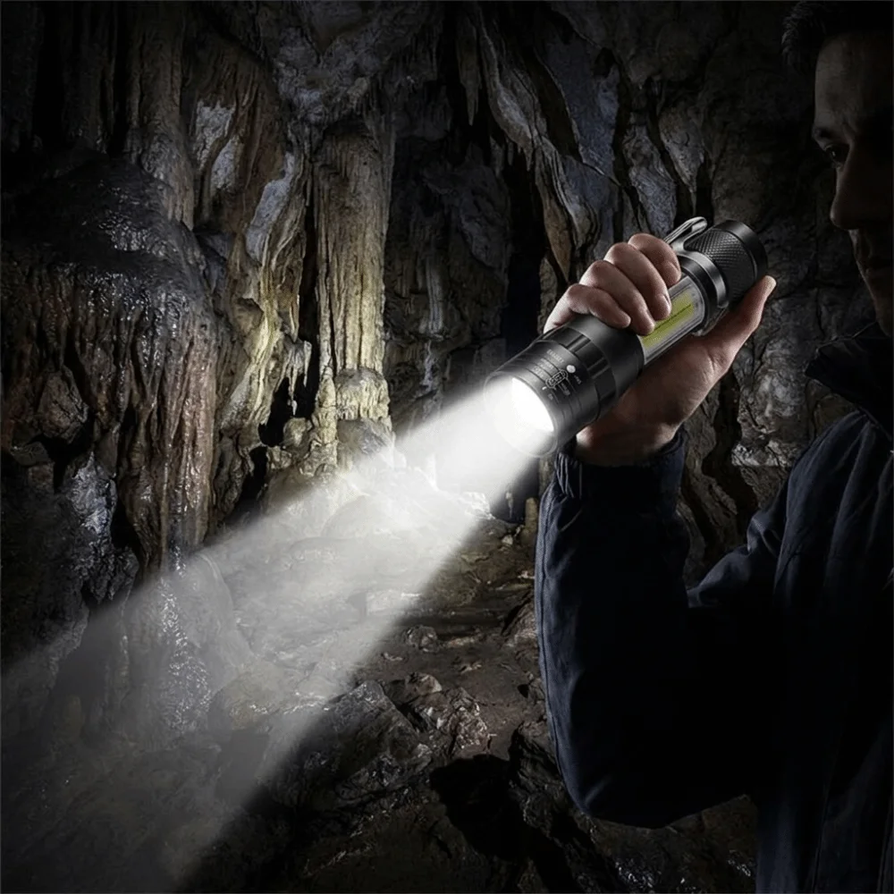 USB Rechargeable Mini LED Flashlight Long Lasting Portable Zoom Flashlight Three Modes Waterproof Pocket Flashlight