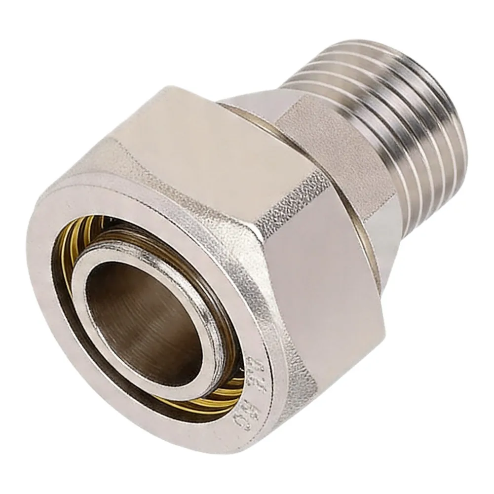

3/4 x 1/2 Inch Straight-Through Pneumatic Fitting for Air Tool Supply Lines and Central Air Distribution Networks